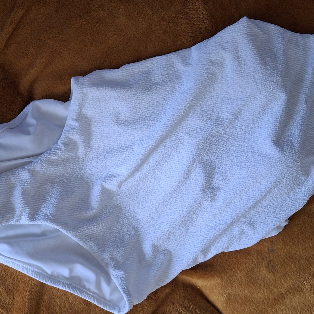 White Textured Swimsuit